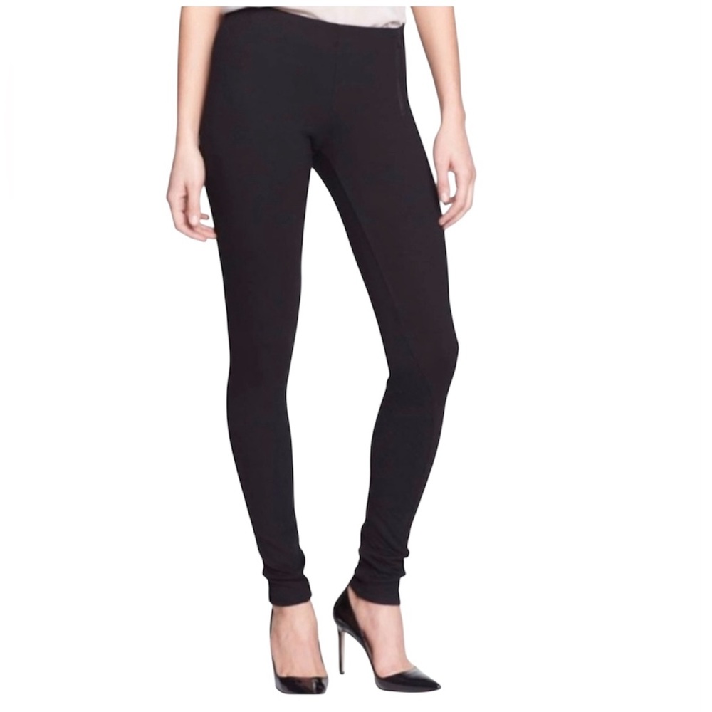 Theory Women's Black Redell K Skinny Leggings Side Zip Size Medium